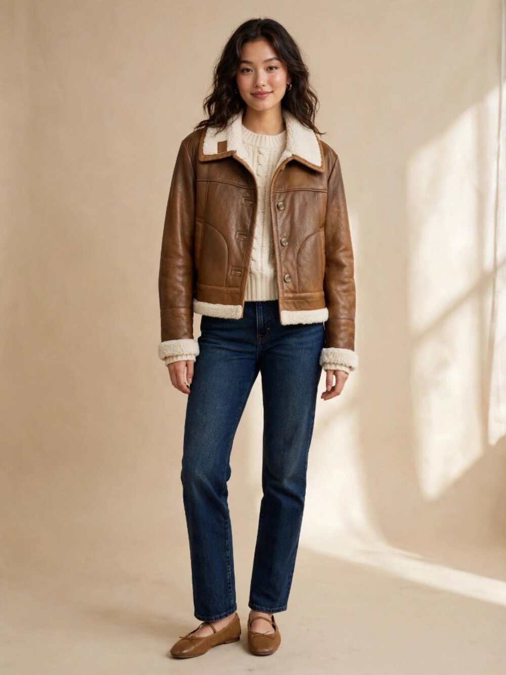 Free People We The Free Fox Trot Moto Leather Aviator Jacket S